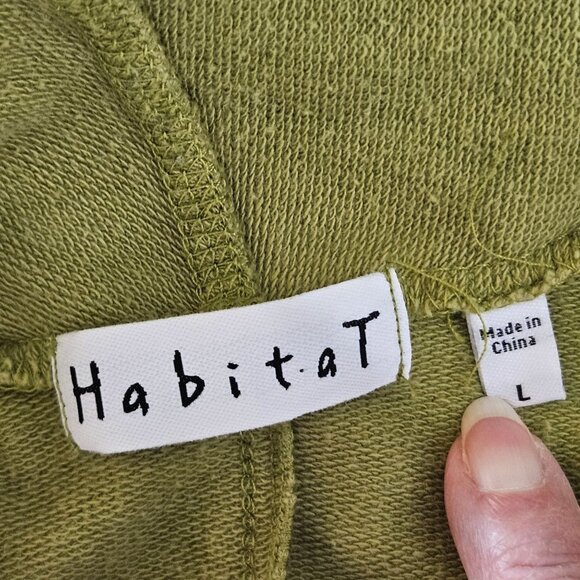 Habitat Cardigan Size Large Knit Moss Green Cotton Lagenlook - Picture 5 of 10